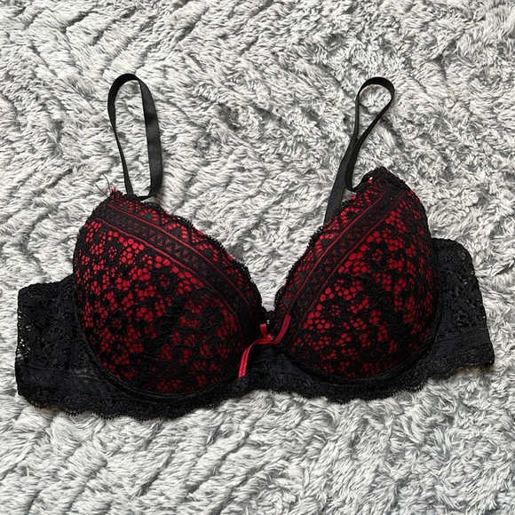 Other - Black Red Extreme Push up Bra 36 C